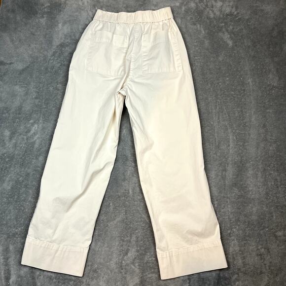 Lot of 2 Everlane Cotton Wide Leg Pants Green White Career Stretch - Picture 15 of 16